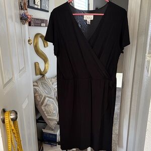 Simply Emma Black Wrap Midi Dress